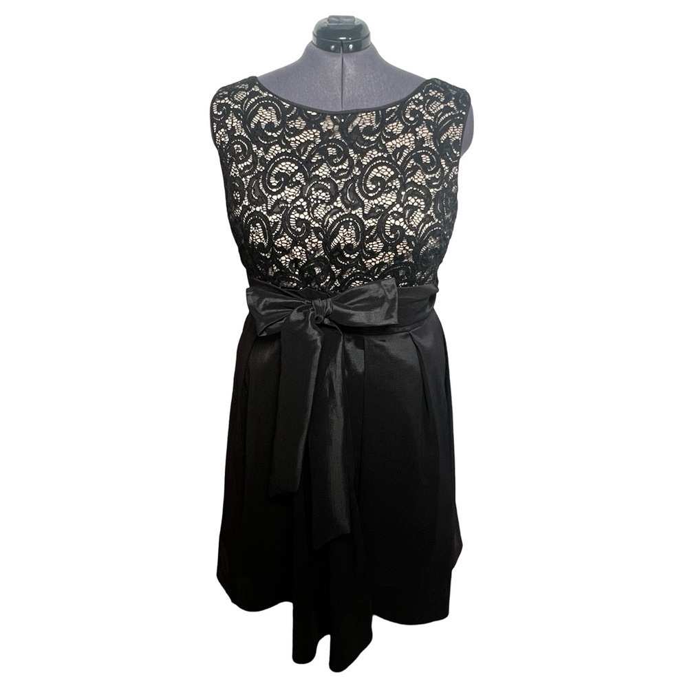 R & M Richards Little Black Dress with Lace Accent (SIze 20W)